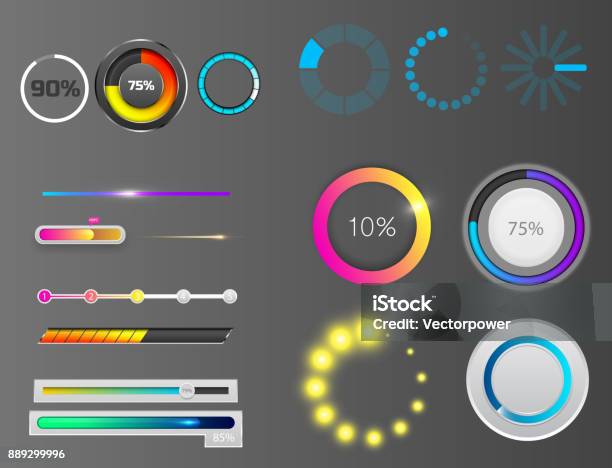 Progress Loading Vector Bar Indicators Download Progress Uiux Web ...