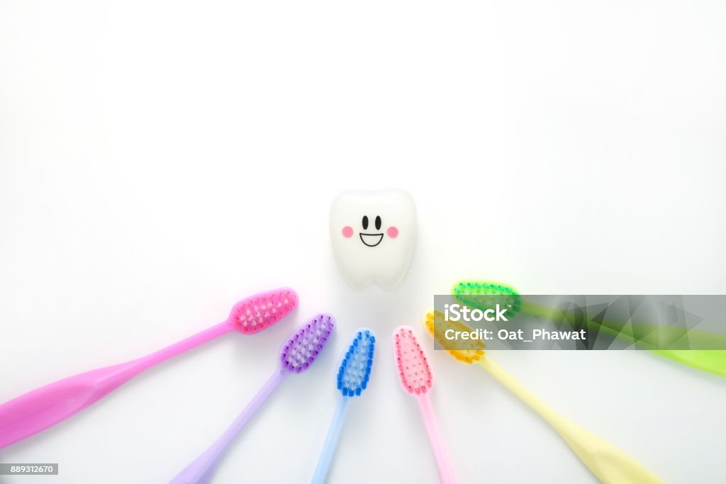 Spielzeug Zähne dental in einer lächelnden Stimmung mit Zahn bunt - Lizenzfrei Kind Stock-Foto