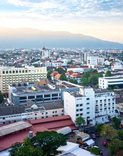 istock Aerial View Downtown Chiang Mai , Thailand 889312800