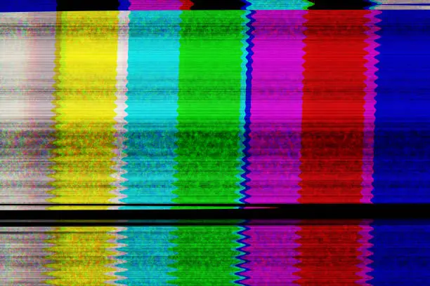 Digital tv screen and television broadcast glitch