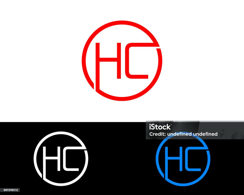Hc Circle Hc Circle Shape Initial Letters Design Stock Illustration - Download ...