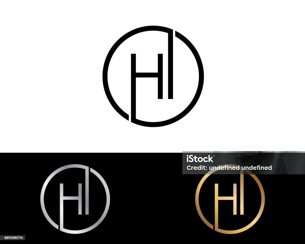 Hi In Circle Hi Circle Shape Initial Letters Design Stock Illustration - Download ...
