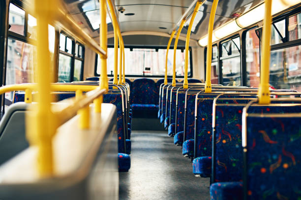 These seats need to be filled Cropped shot of empty seats on a public bus vehicle interior photos stock pictures, royalty-free photos & images