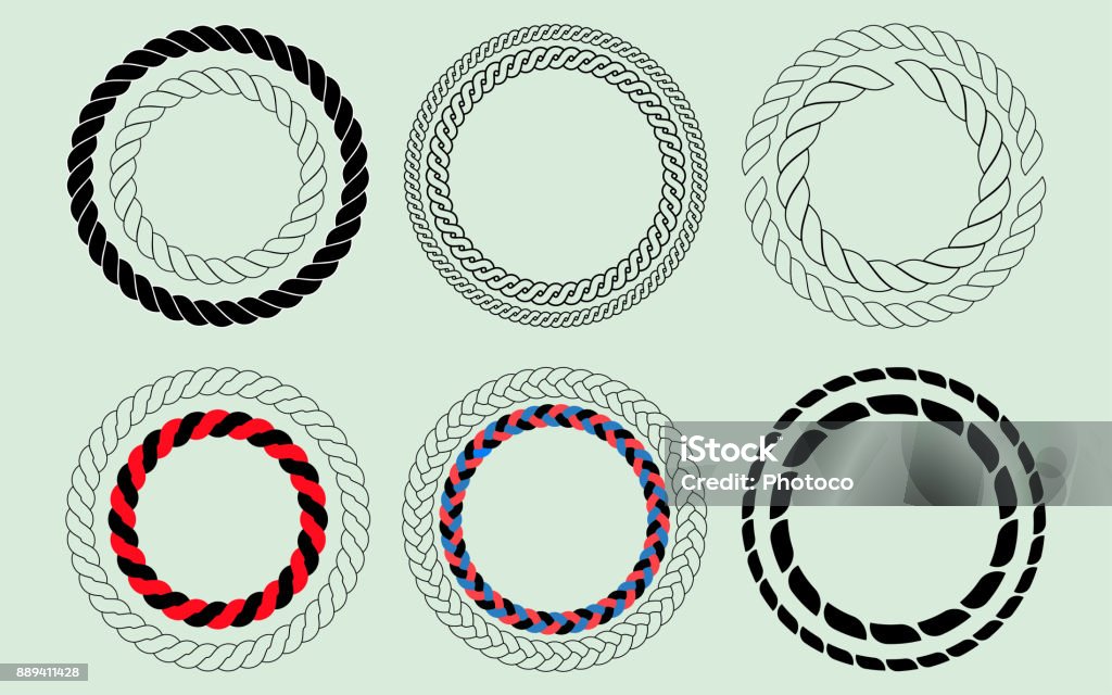 Shape Using Rope Single Rope Set Stock Illustration - Download Image Now - Circle, Rope ...