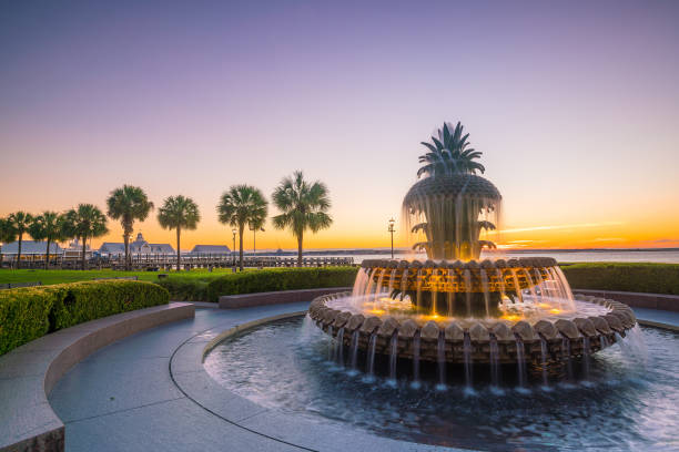 istock Pineapple Fountain at Charleston, South Carolina 889418334