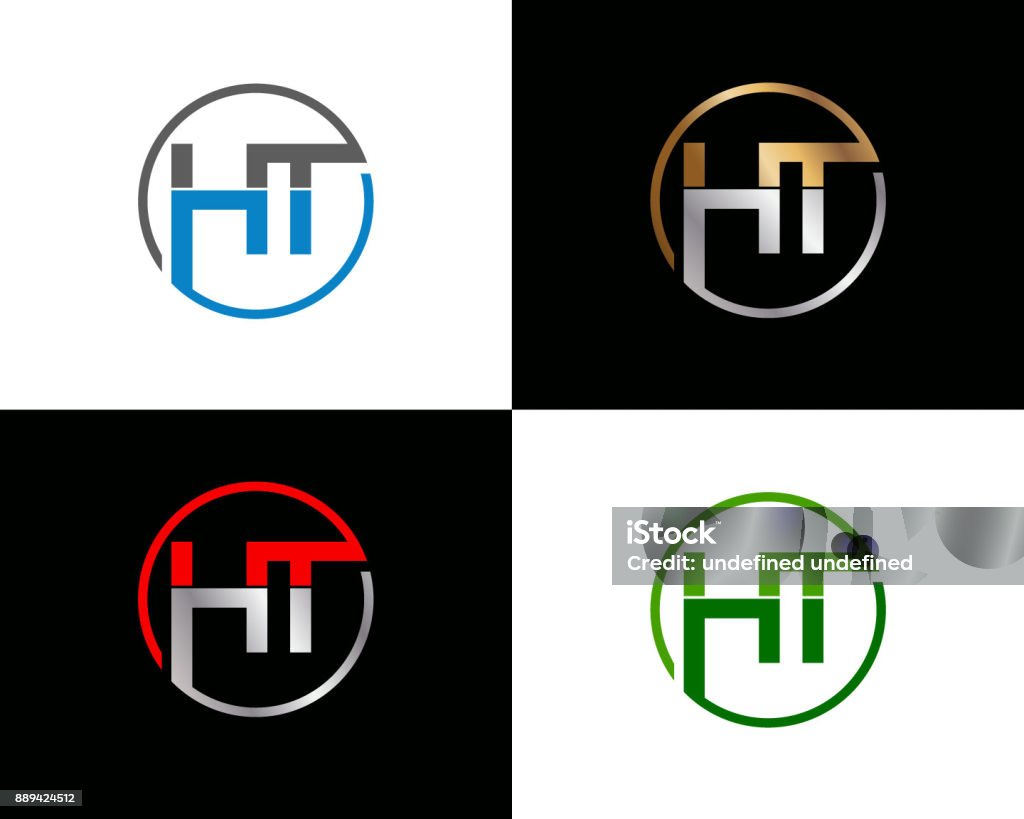 Ht Shape Design Ht Circle Shape Letter Design Stock Illustration - Download Image Now ...