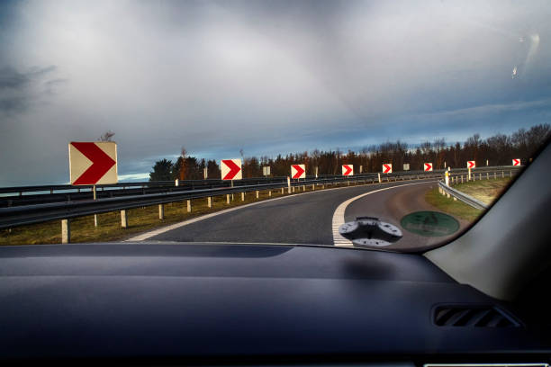 Highway exit road stock photo