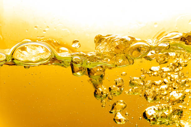 istock Liquid Gold Bubbles in Water or Oil, Beautiful abstract background 889446462