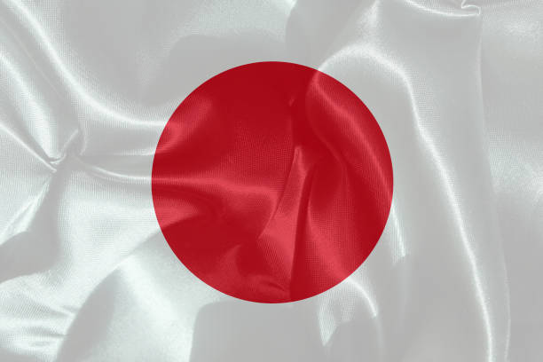 Japanese flag in satin