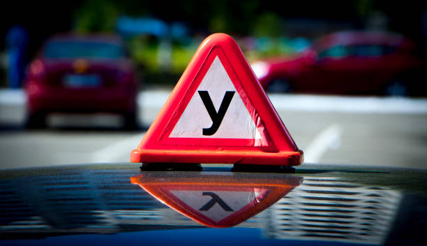 Sign educational car on the roof