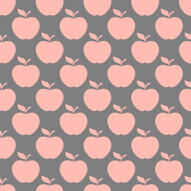 ilustrações de stock, clip art, desenhos animados e ícones de apple gray pink seamless pattern background - gray silver environmental conservation backgrounds