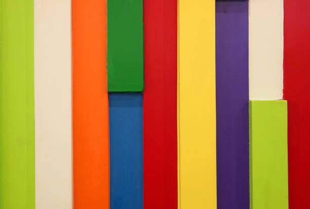 Front view of Multi-colored Wooden Wall for Background and Banner