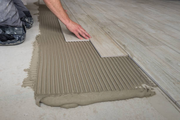 istock Ceramic tiles are laid on the floor. 889460384