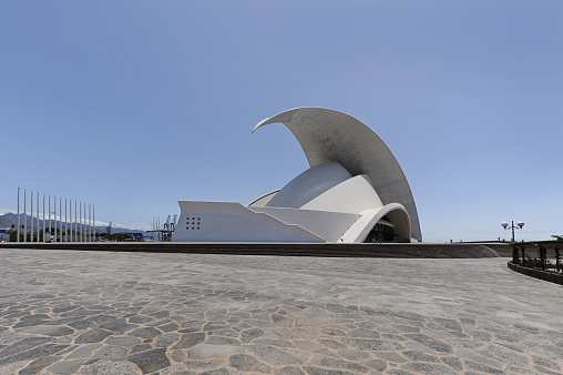 Auditorio de Tenerife Adan Martin - July 9, 2012: the famous concert hall, home of Orquesta Sinfnica de Tenerife, designed by architect Santiago Calatrava  in Santa Cruz de Tenerife, Canary Islands, Spain.