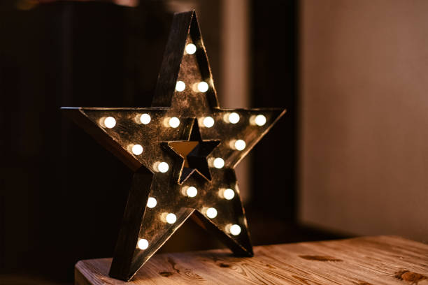 istock Christmas lights in the star 889463476