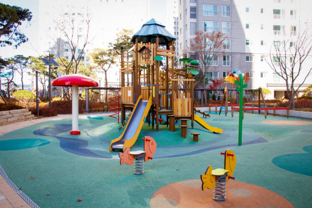 istock Children playground equipment. 889463824