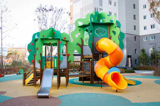 istock Children playground equipment. 889463844