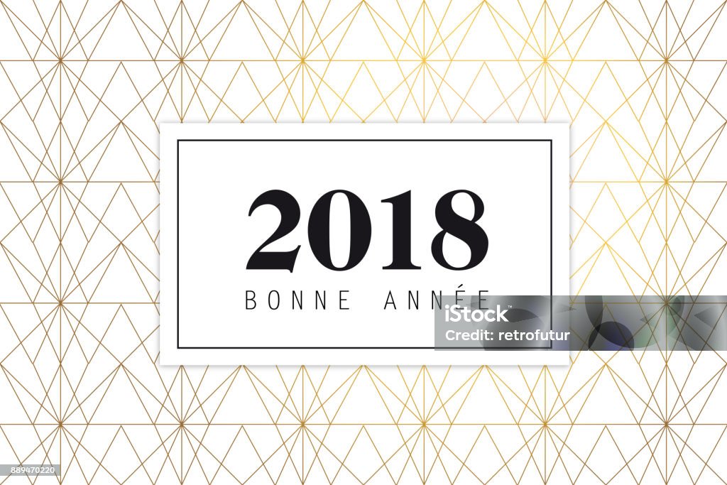 New Years 2018 Greeting card with French text Modern vector greeting card New Year stock vector