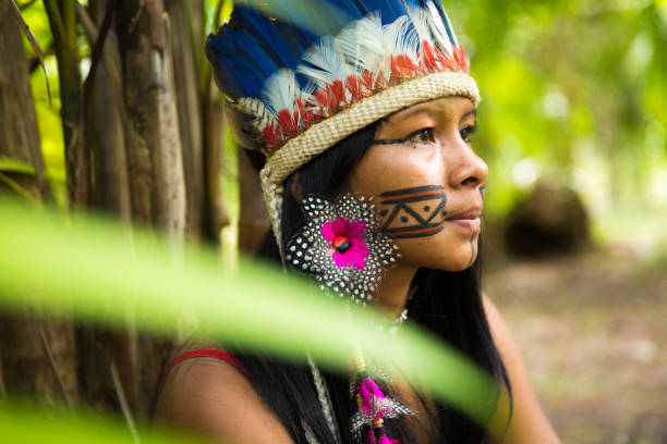 istock Native Brazilian girl in Amazon, Brazil 889470738