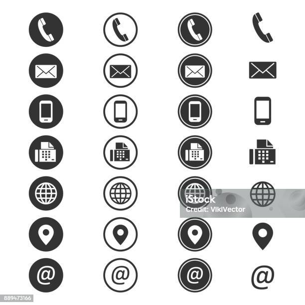 Icône Info Contact Vecteurs libres de droits et plus d'images vectorielles de Icône - Icône, Téléphone - Équipement de télécommunication, Carte de visite
