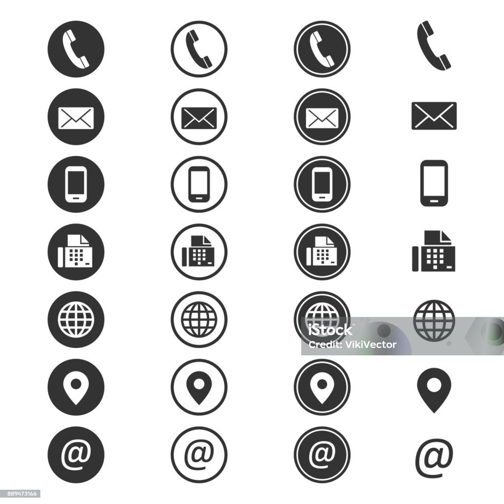 Contact info icon - Royalty-free Símbolo de ícone arte vetorial