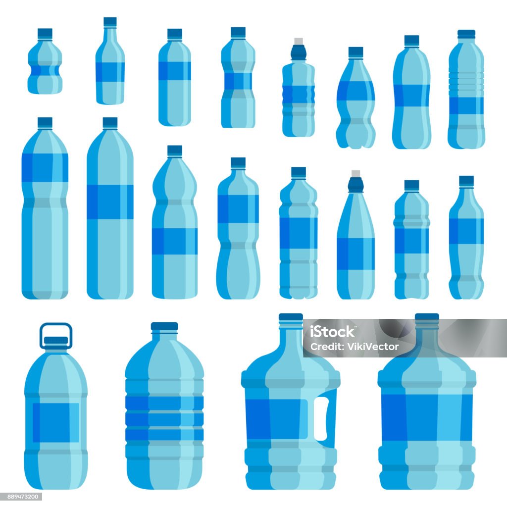 Ilustración de Sistema De Agua De La Botella De Plástico y más Vectores  Libres de Derechos de Botella de agua - Botella de agua, Viñeta, Pequeño -  iStock