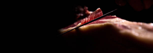 иберийский резак ветчины - ham kitchen knife meat iberian стоковые фото и изображения