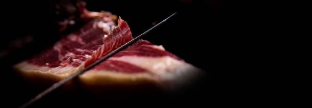 иберийский резак ветчины - ham kitchen knife meat iberian стоковые фото и изображения