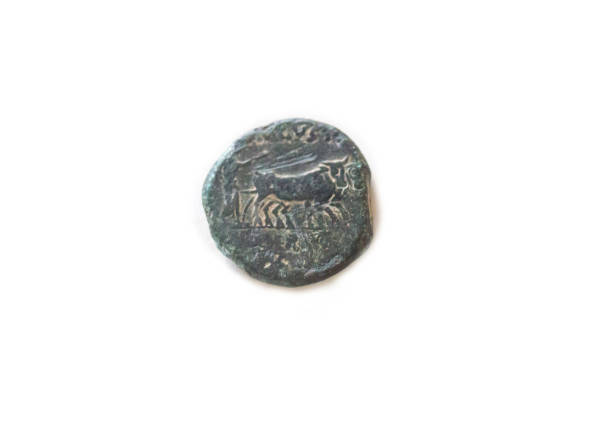 istock Bronze aes coin belonging to Emerita Augusta 889486926