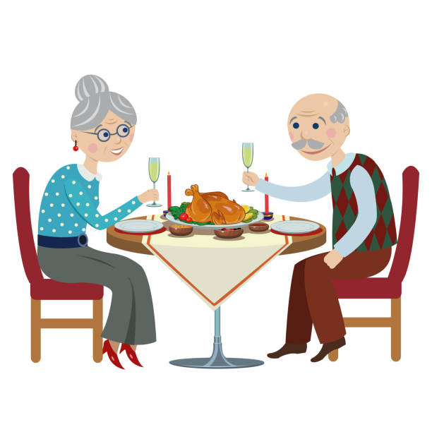 Old Couple Eating Dinner Illustrations, Royalty-Free Vector Graphics & Clip  Art - iStock
