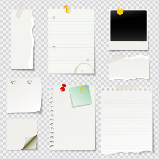 вектор проиллюстрировал пустые заметки и бумаги - paper notebook page backgrounds stock illustrations
