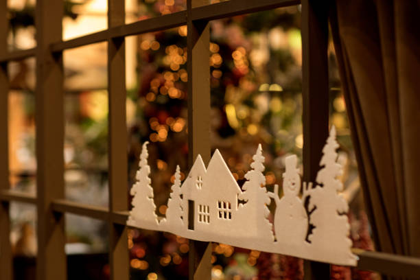 Xmas decorations at winter christmas market