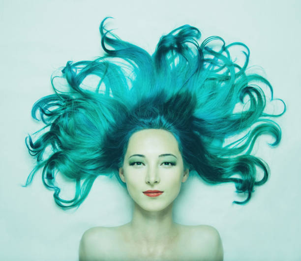 istock Beautiful seamaid with turquoise hair. 889530270