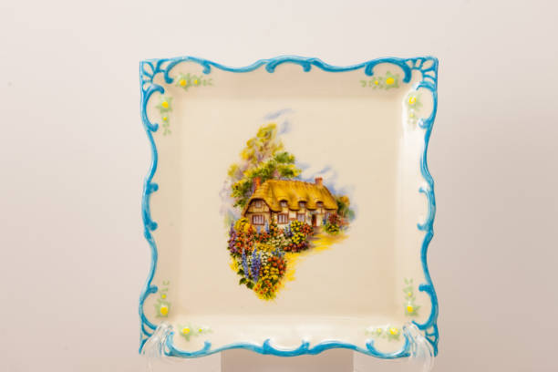 istock hand crafted square decorative plate with scalloped edge 889538594
