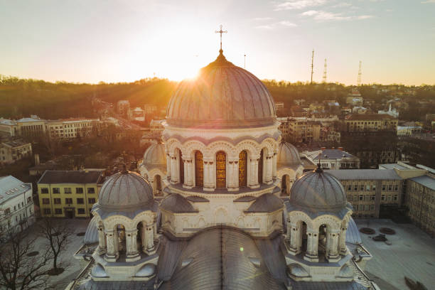 istock Church In City At Sunset 889548164