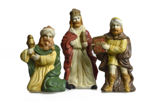 istock Christmas nativity scene with three kings isolated on white background 889563662