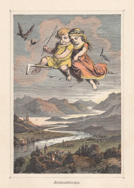 illustrations, cliparts, dessins animés et icônes de elderbush (hyldemor), conte d’andersen, publié 1883 - hans christian andersen