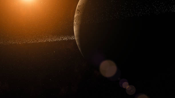 istock Gas giant with ring system of ice particles. Outer Space, Cosmic Art and Science Fiction Concept. 889577220