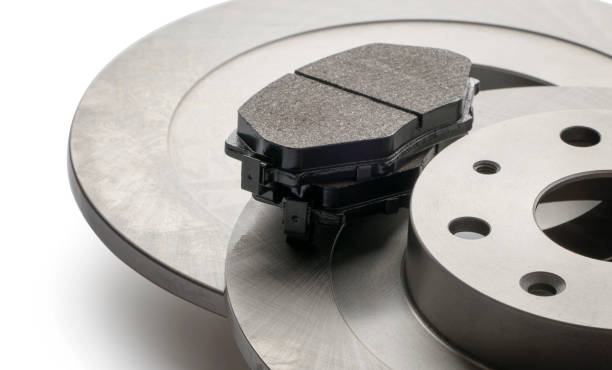 istock New car brake disc and brake linings on white background 889581806