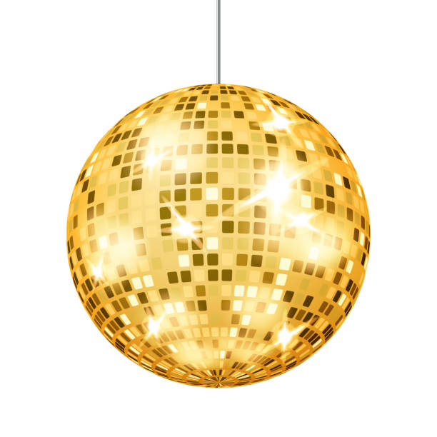 istock Gold Disco Ball Vector. Dance Club Retro Party Classic Light Element. Mirror Ball. Isolated On White Background Illustration 889602666