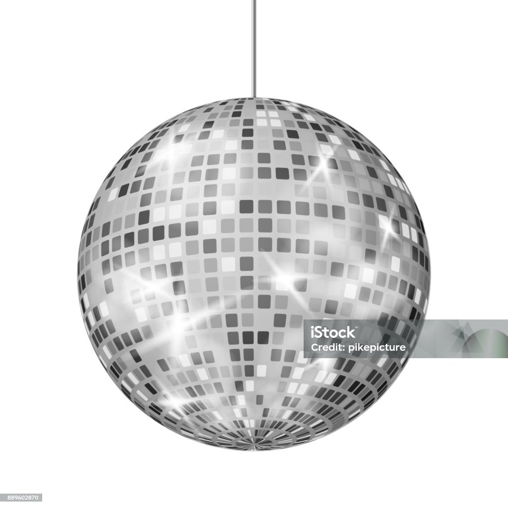 Silver Disco Ball Vector Dance Night Club Retro Party Classic Light Element  Silver Mirror Ball Disco Design Isolated On White Background Illustration  Stock Illustration - Download Image Now - iStock