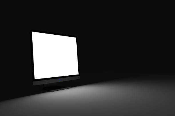 istock 3d render, 3d illustration, lcd monitor with blank display 889606762