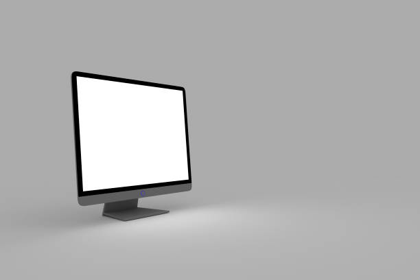 istock 3d render, 3d illustration, lcd monitor with blank display 889609192
