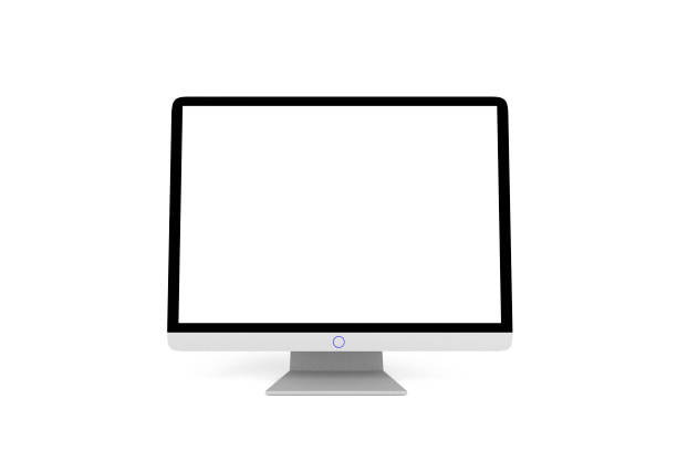istock 3d render, 3d illustration, lcd monitor with blank display 889609244