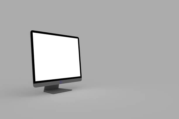 istock 3d render, 3d illustration, lcd monitor with blank display 889609374