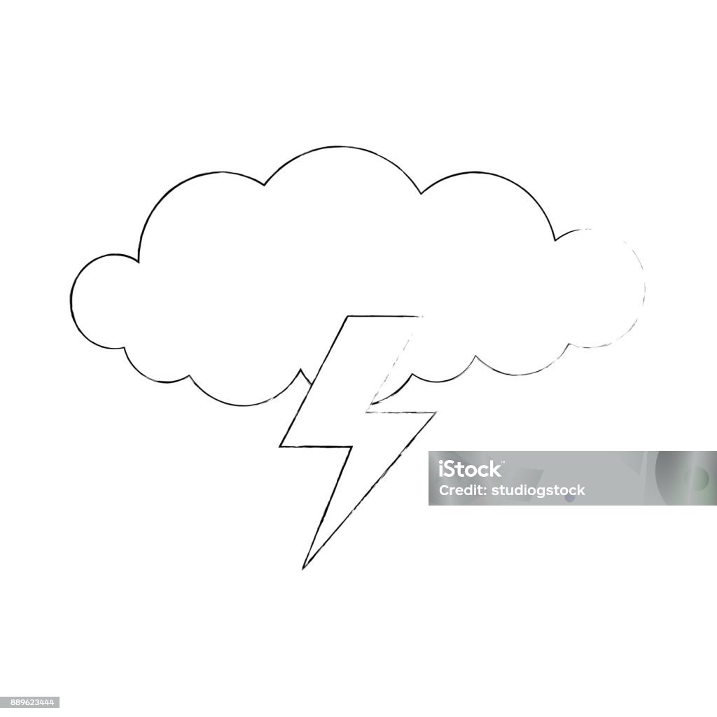 Storm Ray Vector Cloud With Rays Storm Stock Illustration - Download Image Now ...