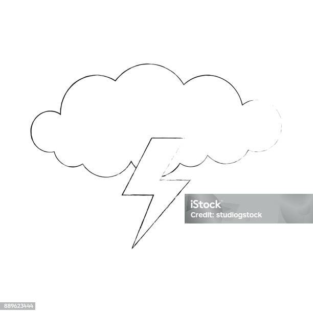 Storm Ray Vector Cloud With Rays Storm Stock Illustration - Download Image Now ...