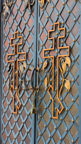 istock close-up of forged element, vintage fence 889638672