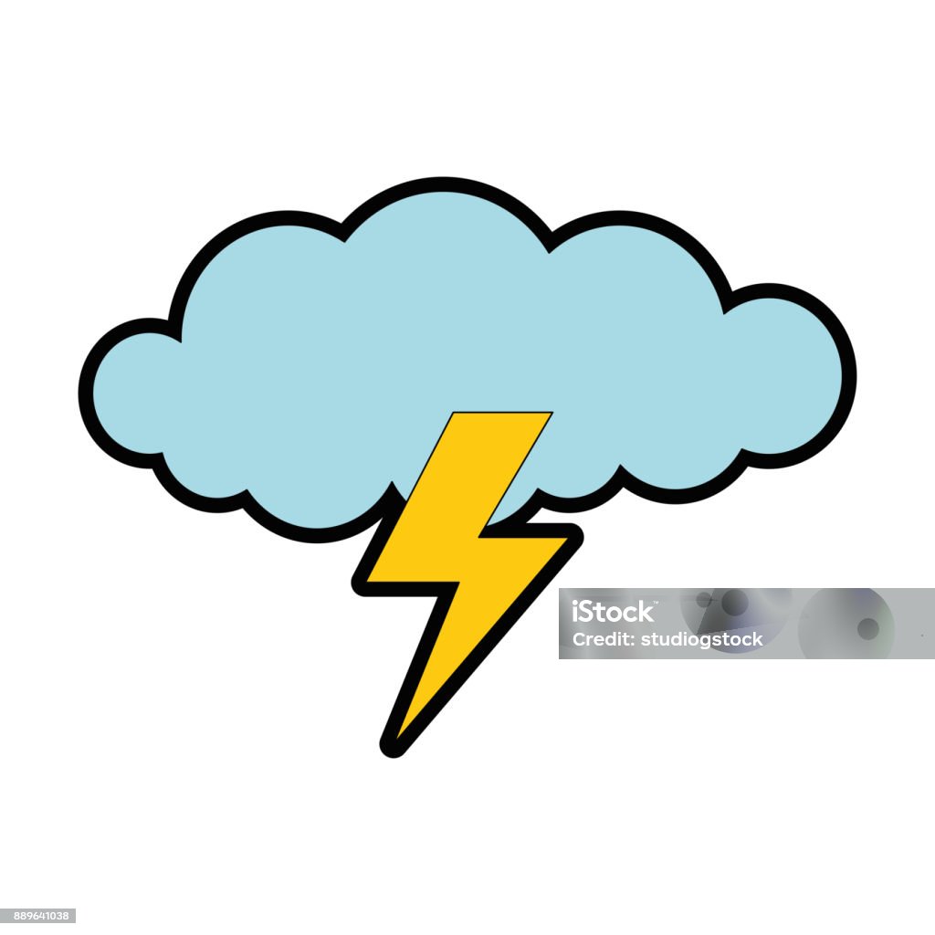 Storm Ray Vector Cloud With Rays Storm Stock Illustration - Download Image Now ...