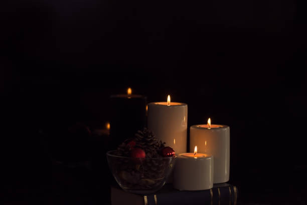 istock A new year decoration with reflections on black background 889641292